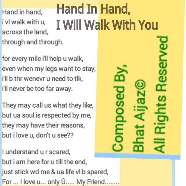 Hand In Hand I Will Walk With You