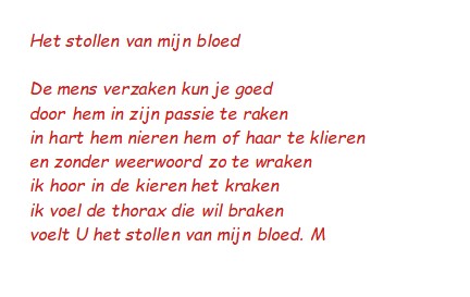Het Stollen Van Mijn Bloed