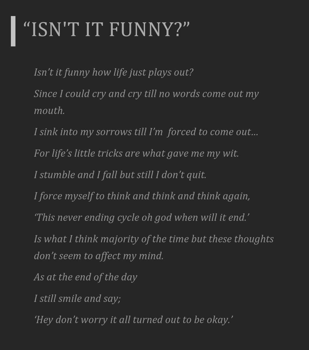 'Isn't It Funny? '