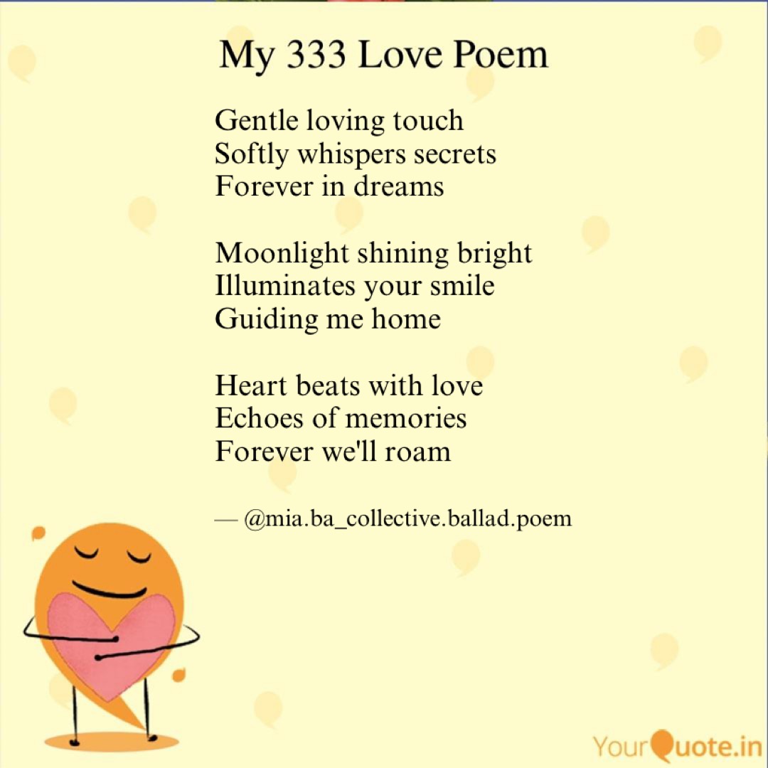 My 333 Love Ballad Poem