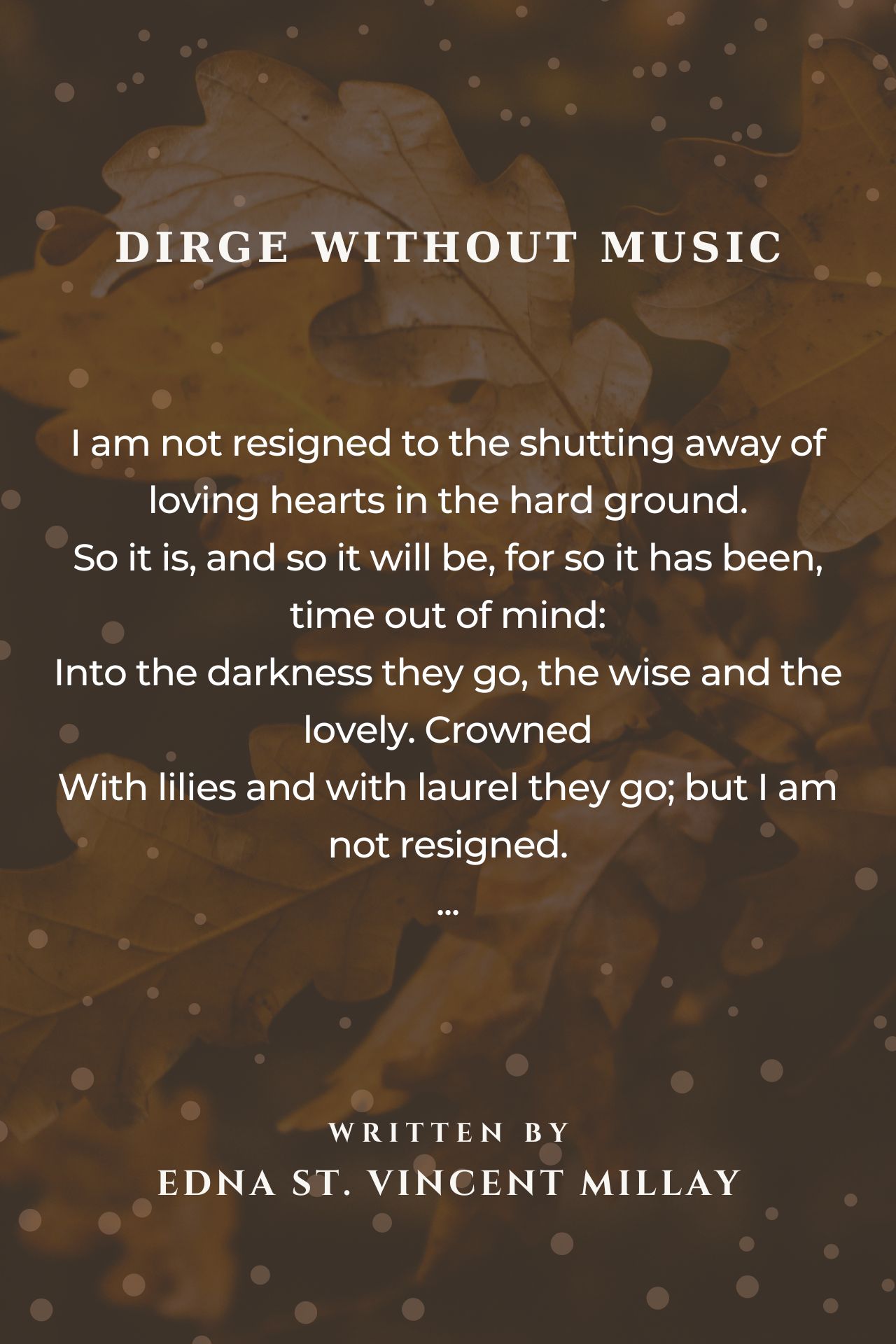 Dirge Without Music
