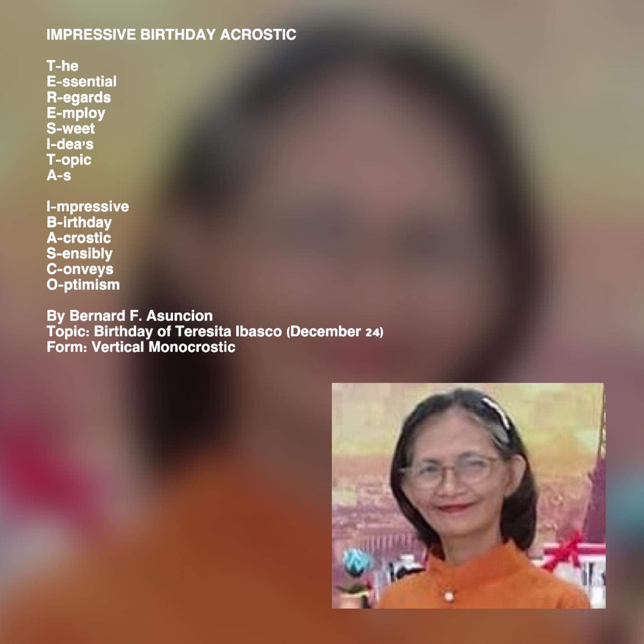 Impressive Birthday Acrostic