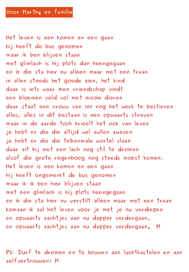 Voor Marthy En Familie