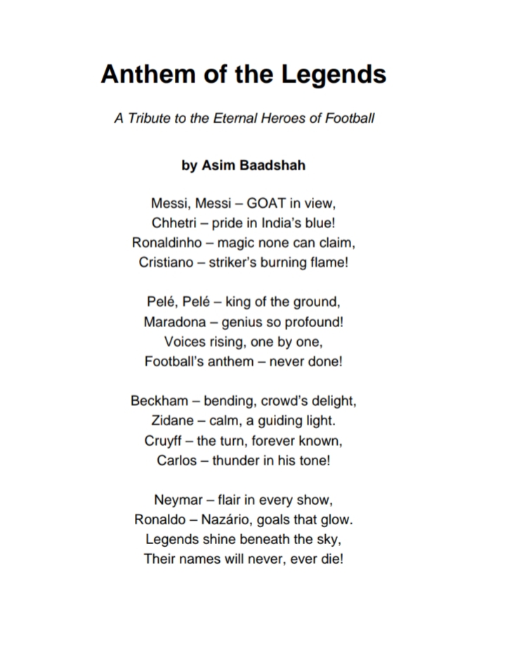 Anthem Of The Legends
(A Tribute To The Eternal Heroes Of Football
)