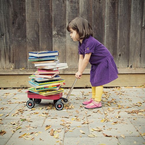 Little Girl Learning About Books