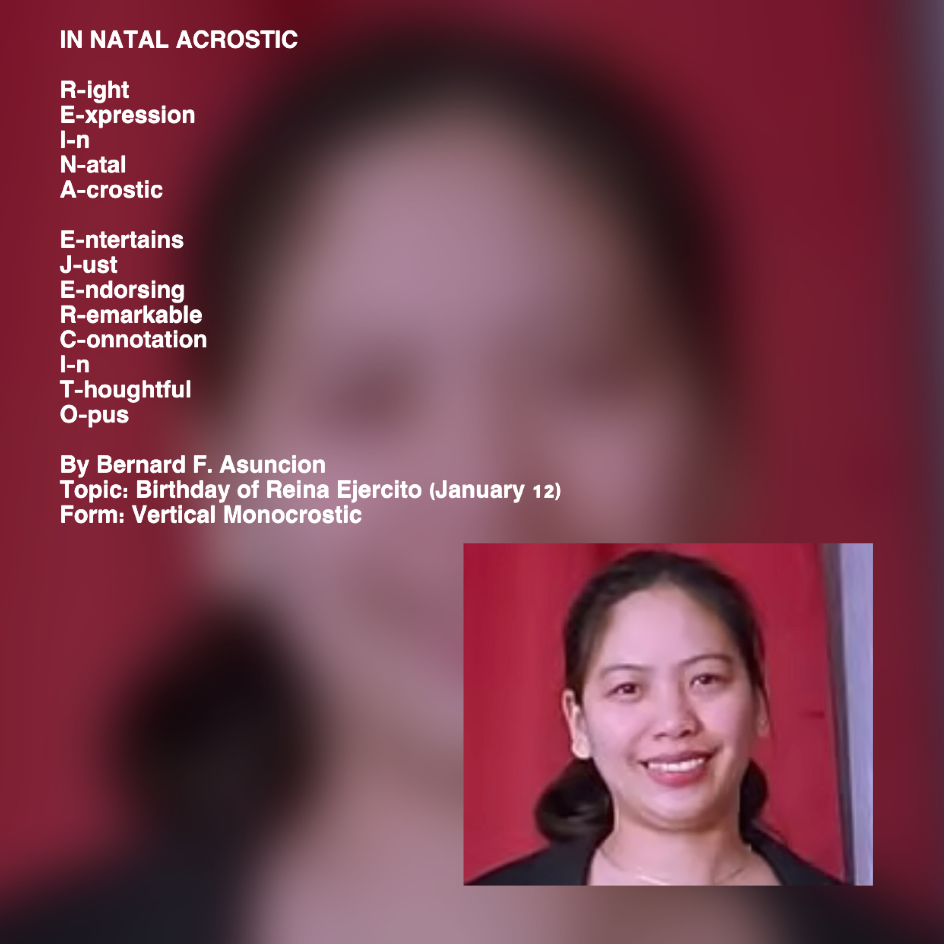 In Natal Acrostic