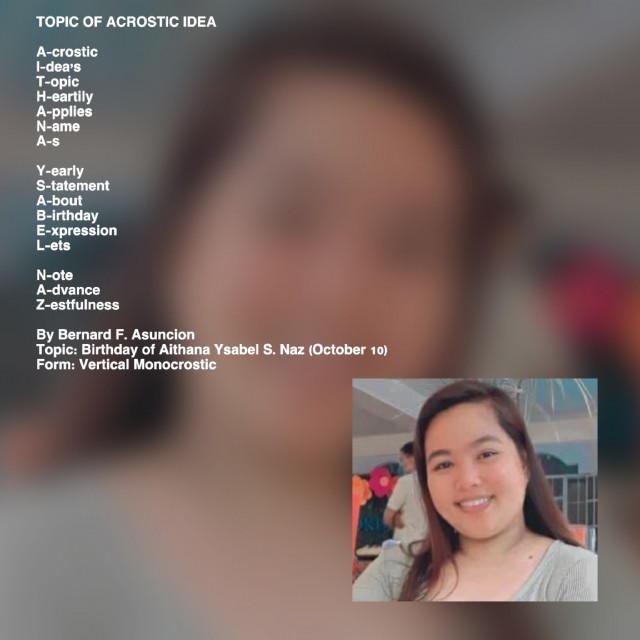 Topic Of Acrostic Idea