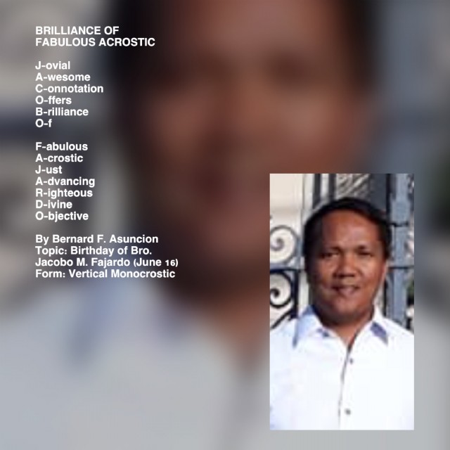 Brilliance Of Fabulous Acrostic