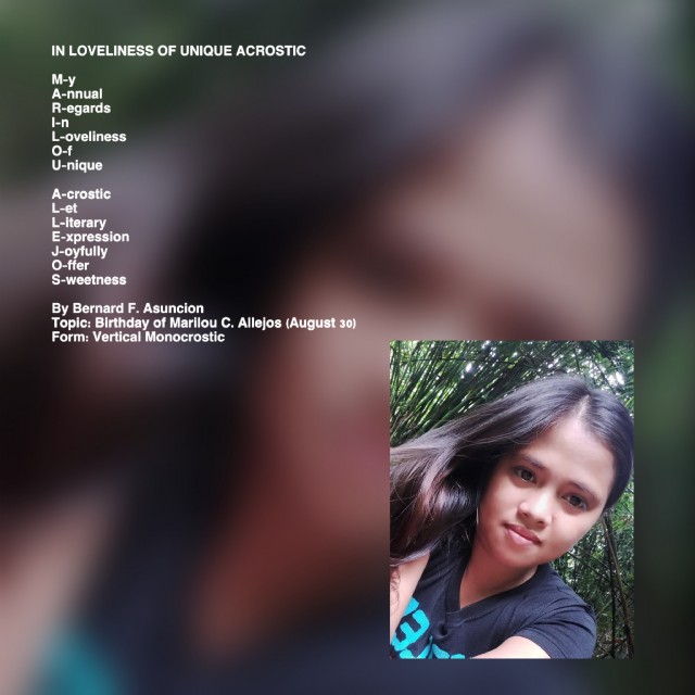 In Loveliness Of Unique Acrostic