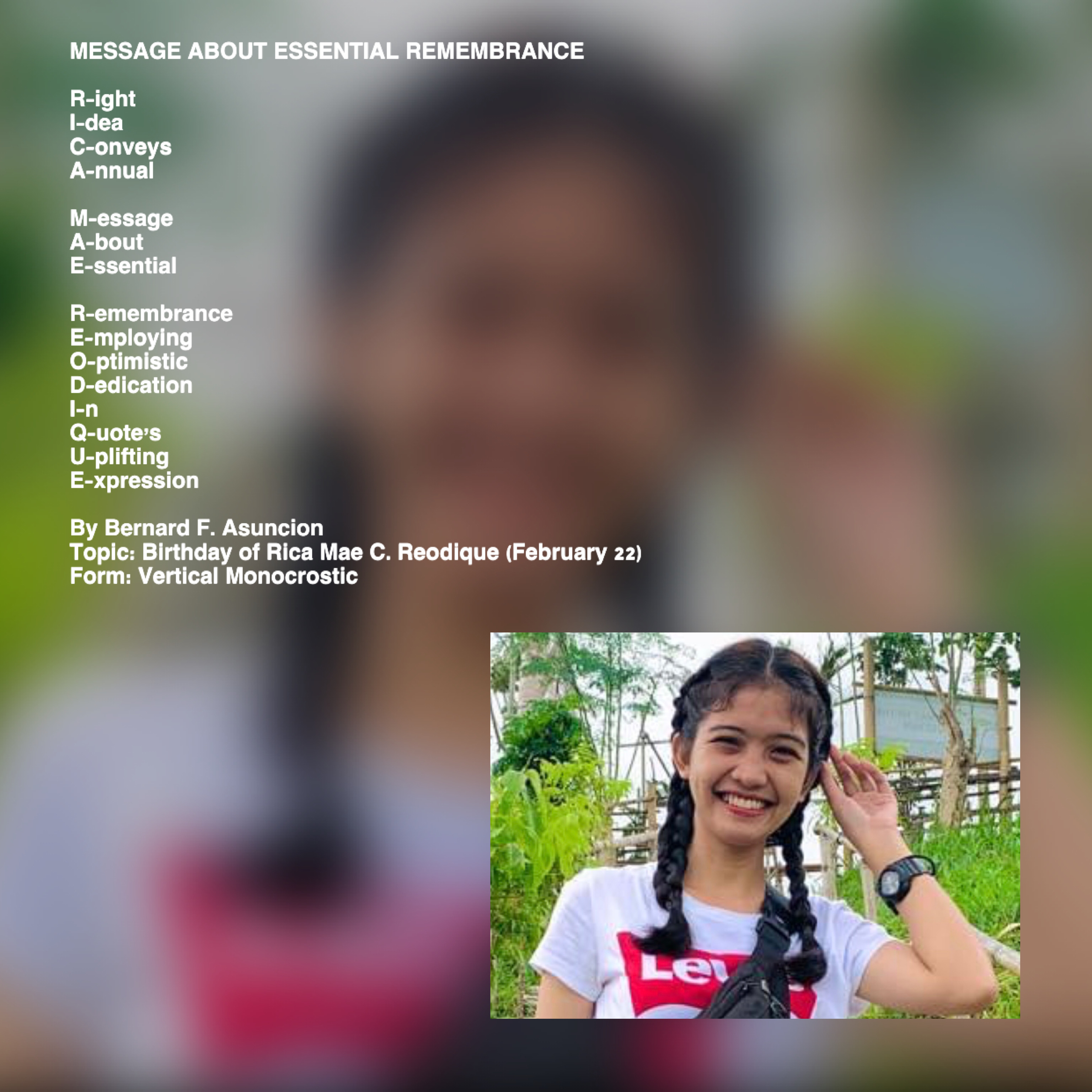 Message About Essential Remembrance