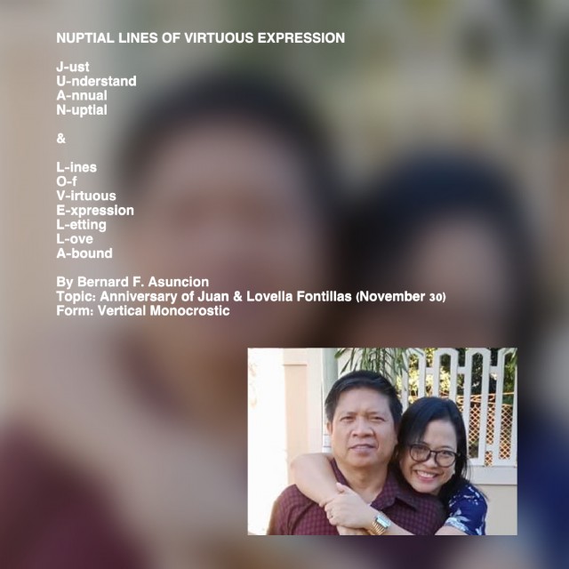 Nuptial Lines Of Virtuous Expression