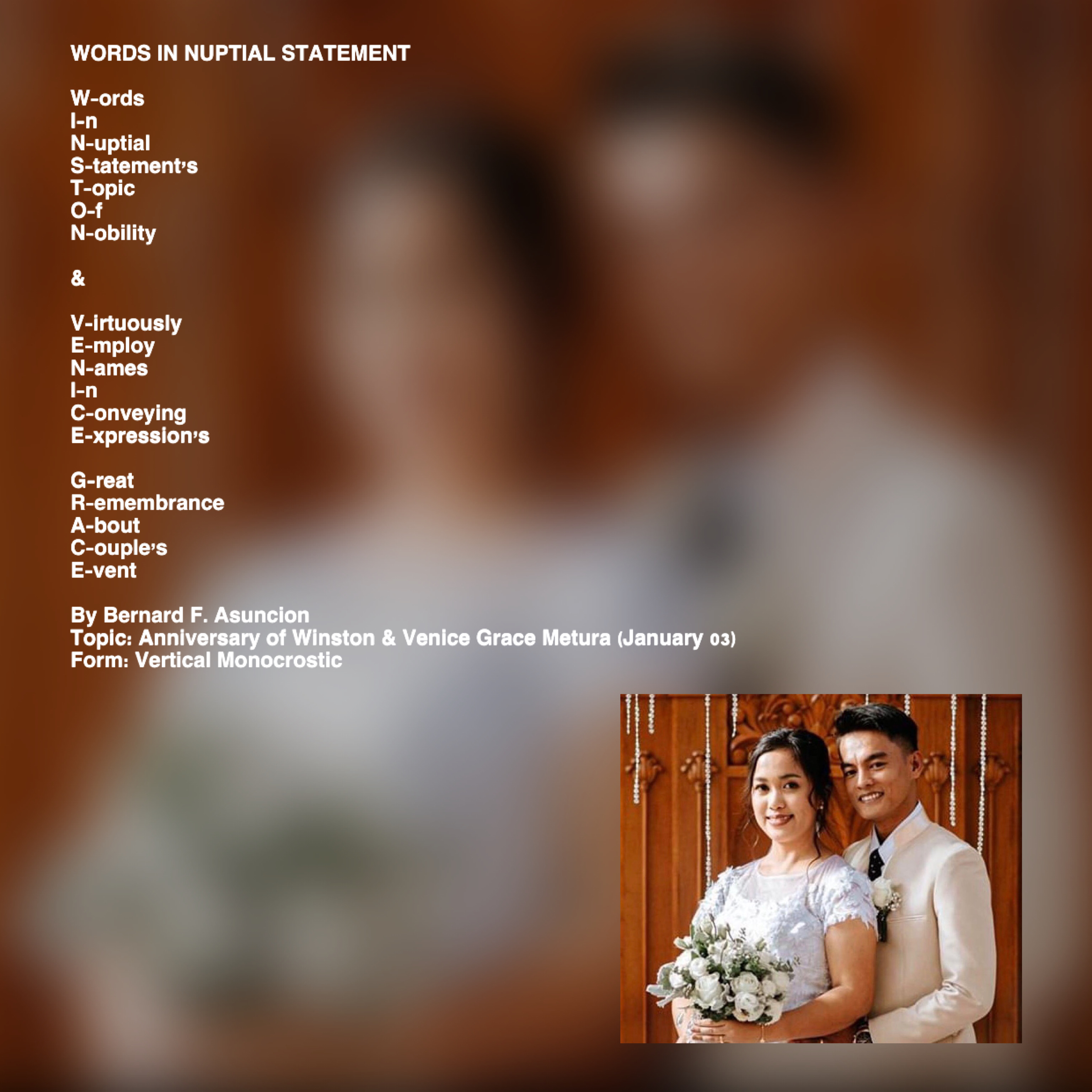 Words In Nuptial Statement