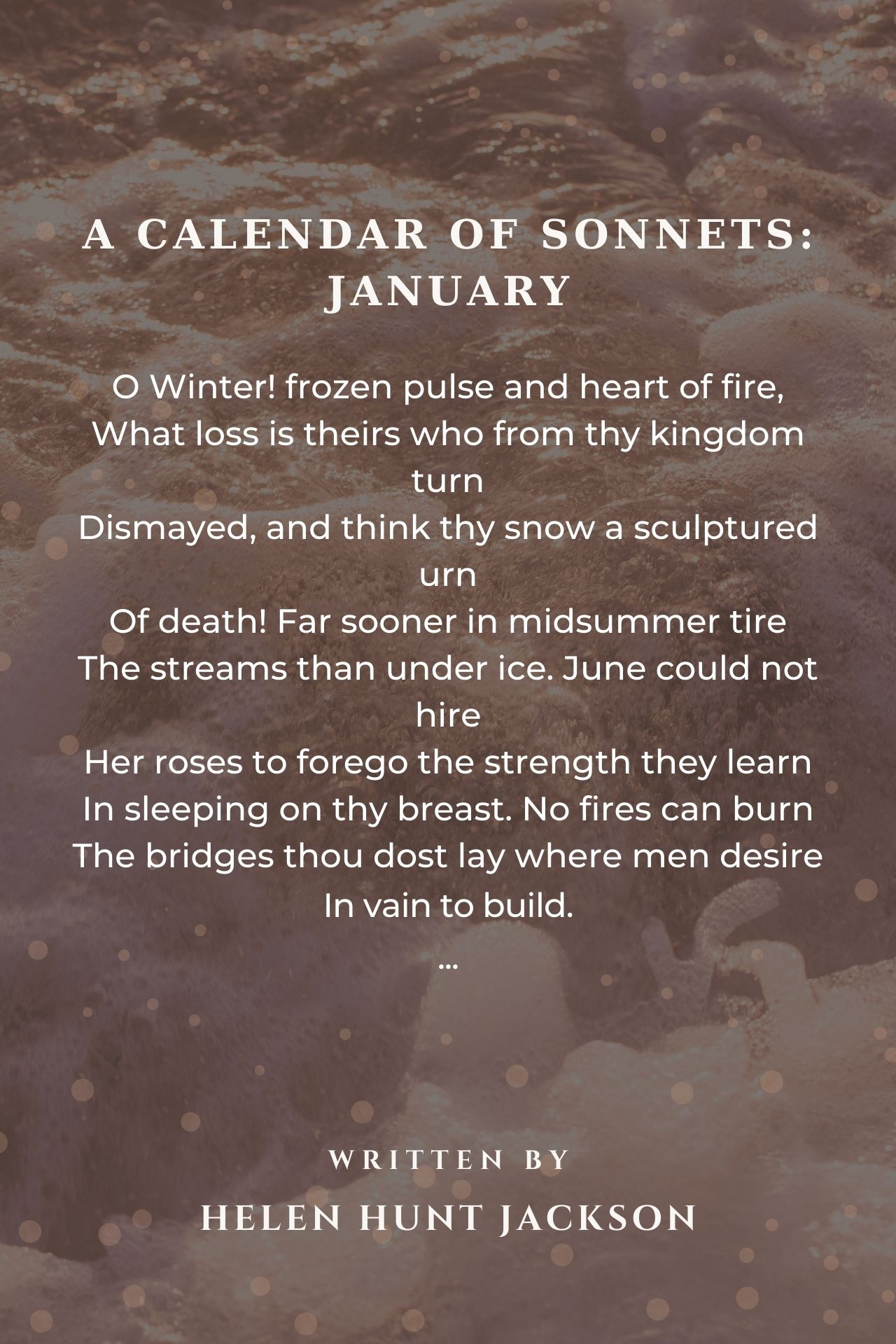 A Calendar Of Sonnets: January
