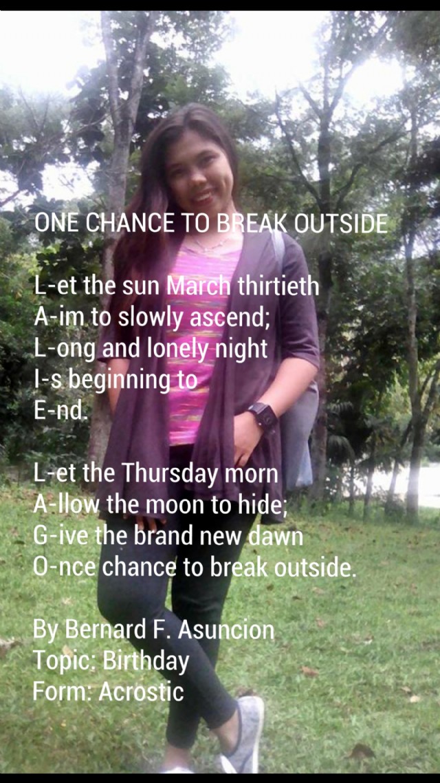One Chance To Break Outside