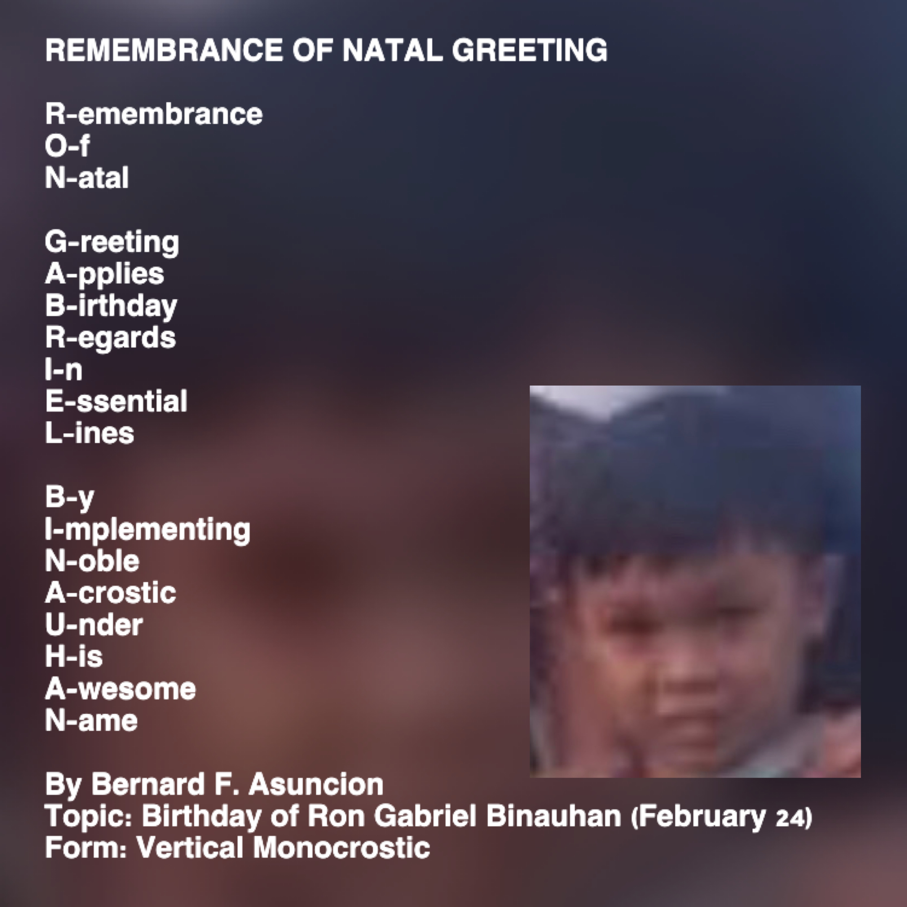 Remembrance Of Natal Greeting
