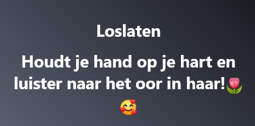 Loslaten....