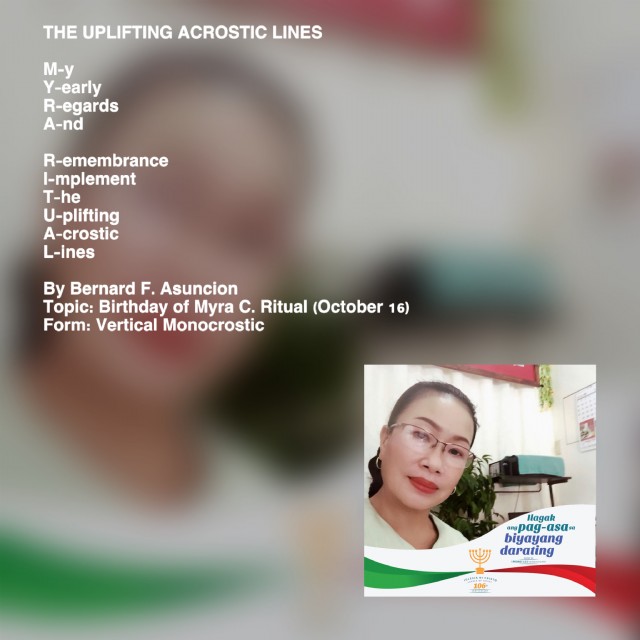 The Uplifting Acrostic Lines