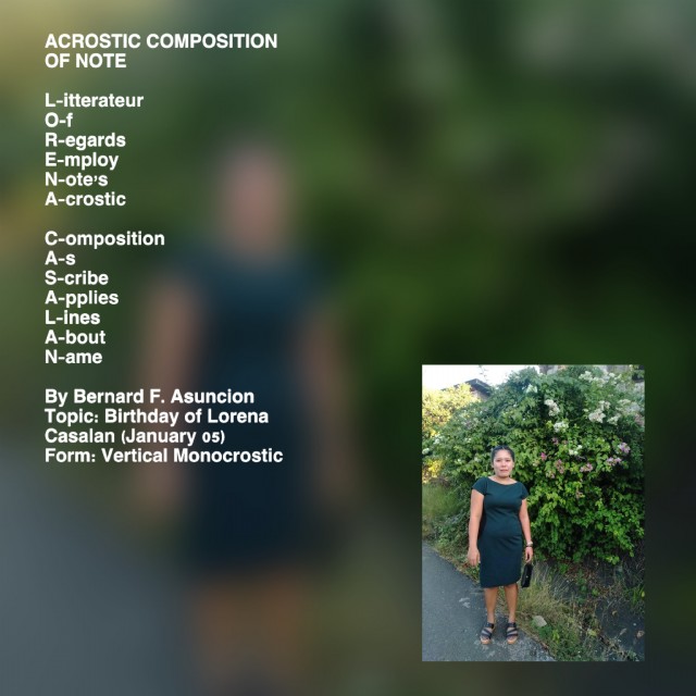 Acrostic Composition Of Note