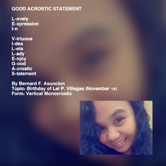 Good Acrostic Statement