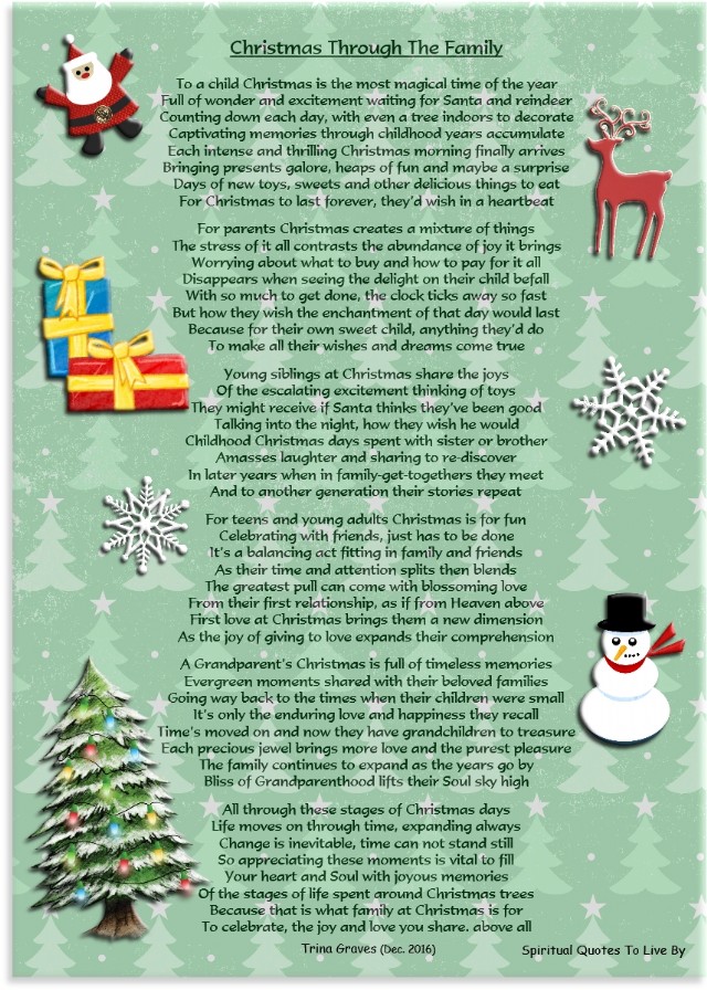 Christmas Through The Family Poem by Trina Graves Poem