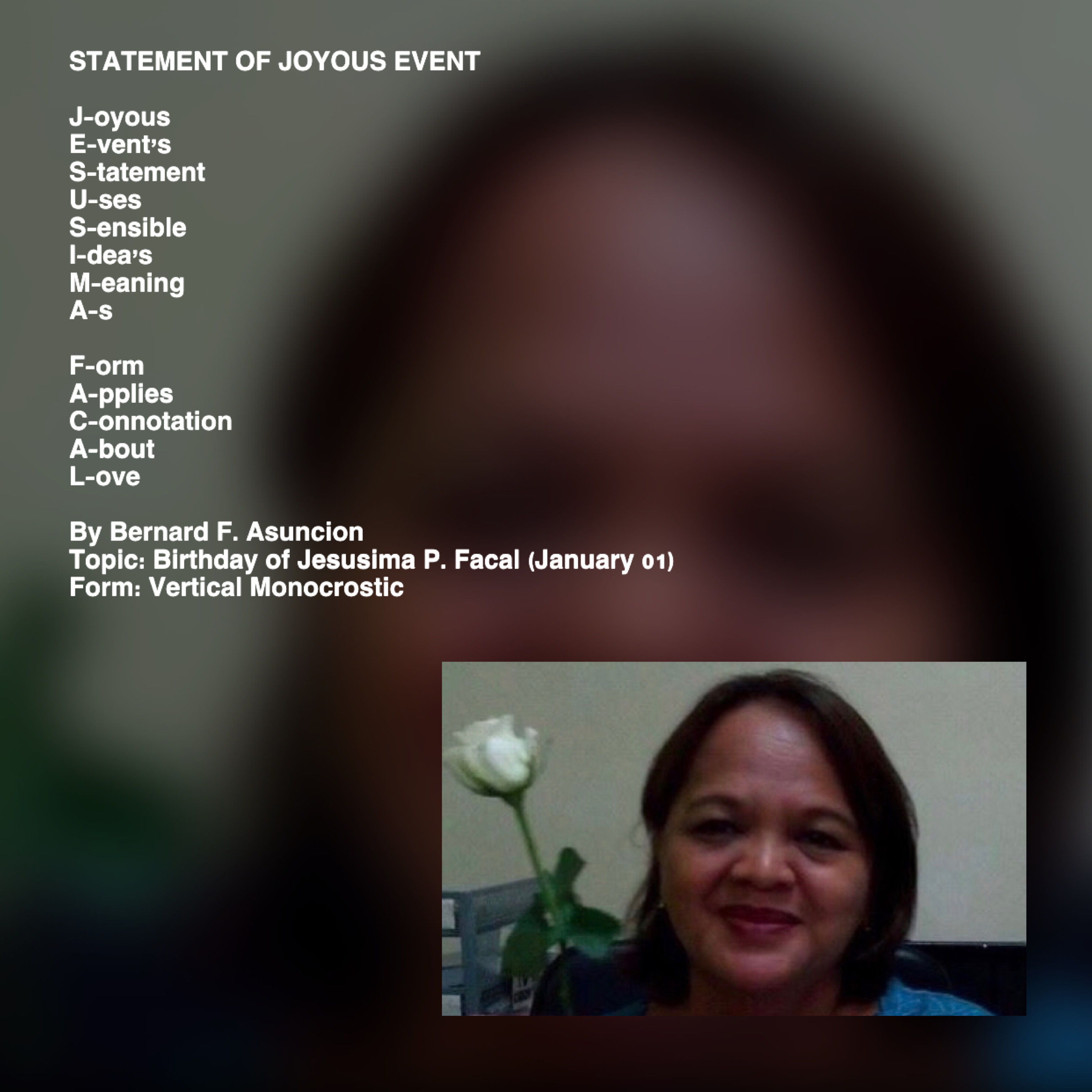 Statement Of Joyous Event