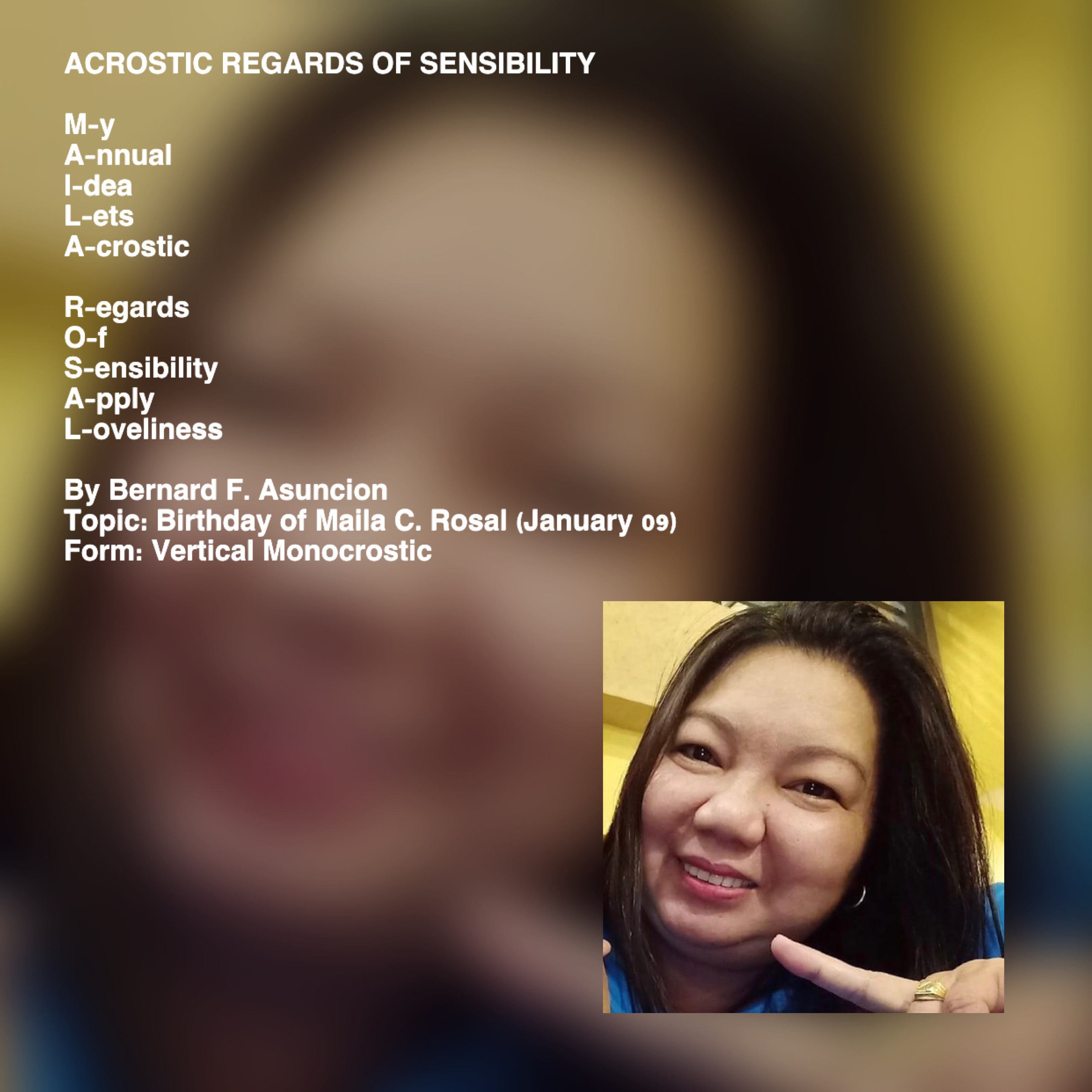 Acrostic Regards Of Sensibility