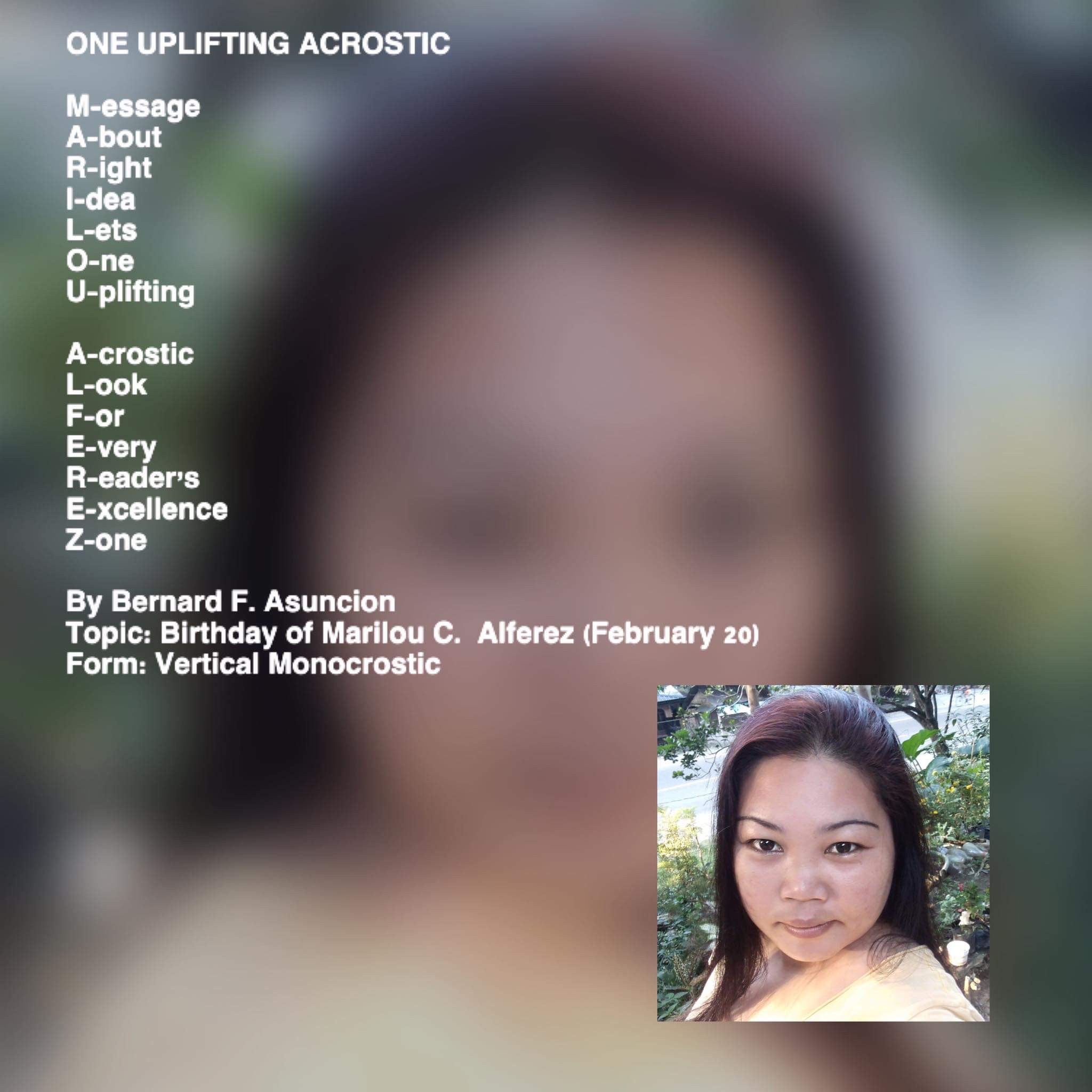 One Uplifting Acrostic