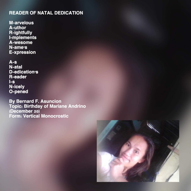 Reader Of Natal Dedication