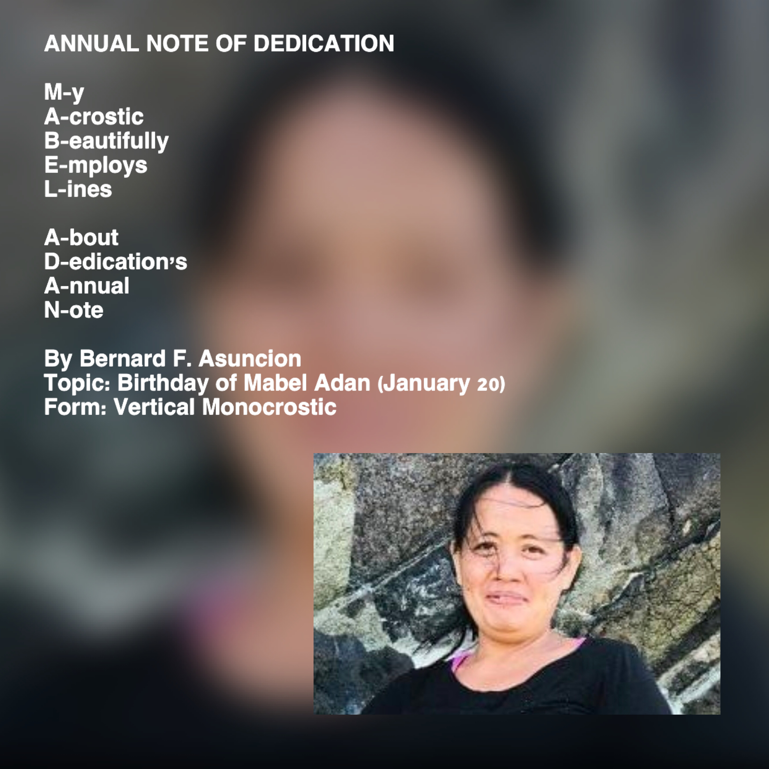 Annual Note Of Dedication