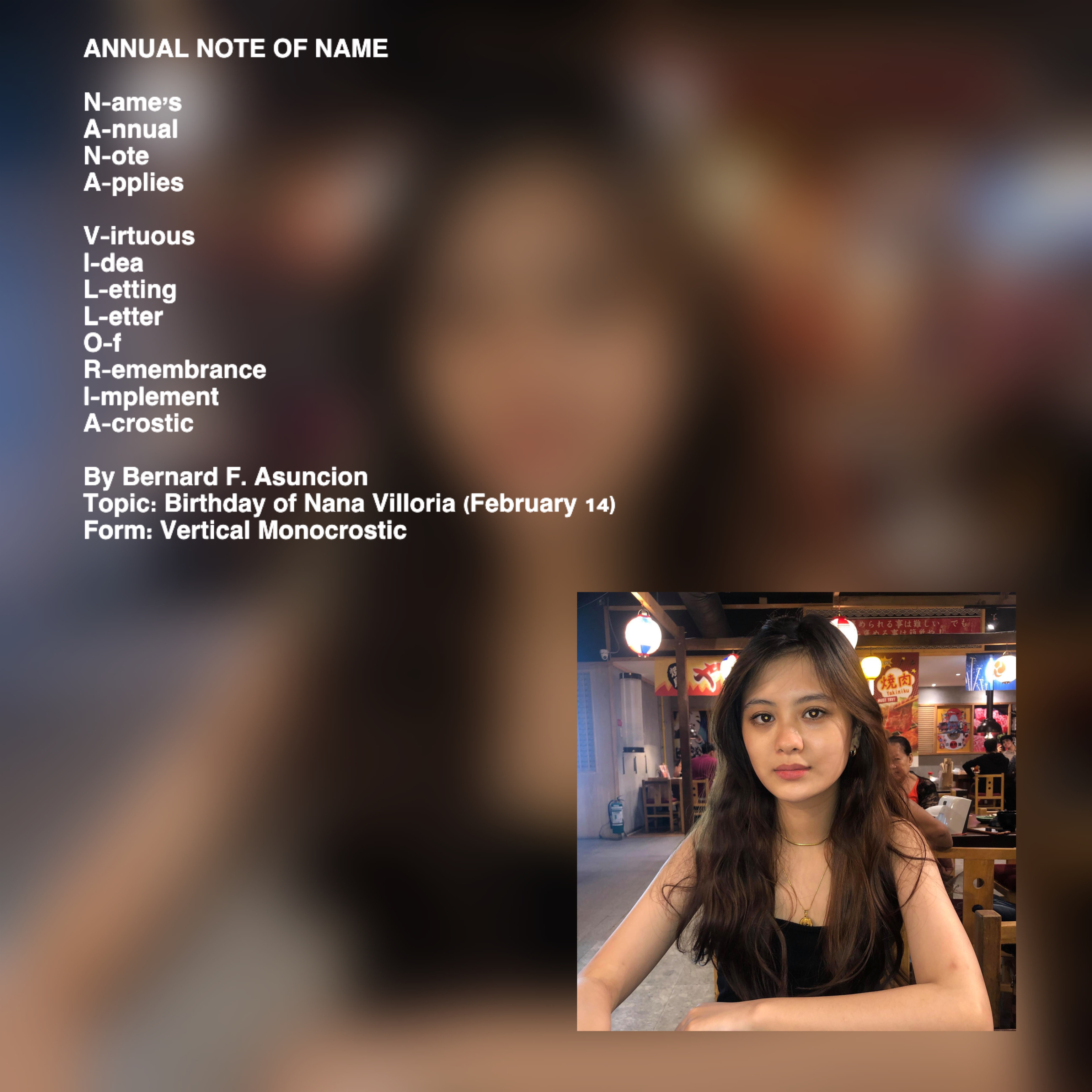 Annual Note Of Name