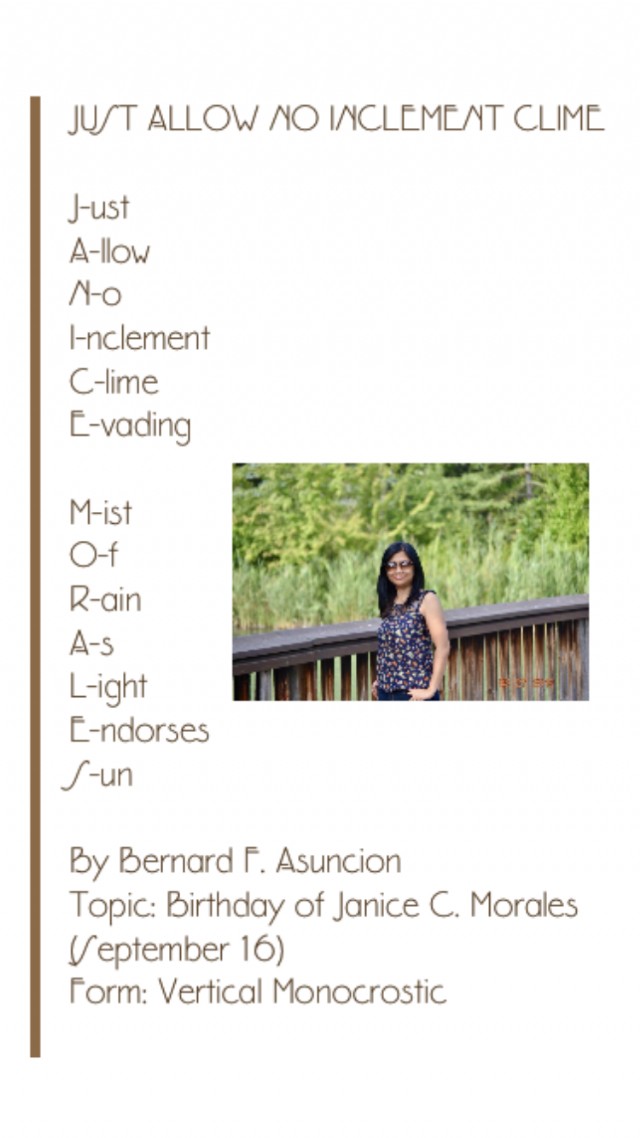 Just Allow No Inclement Clime