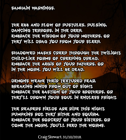 Samhain Warnings.