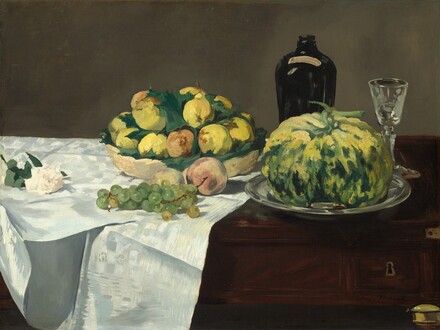 Still Life With Melons & Peaches: (Inspired By Edouard Manet's Painting 1866))
