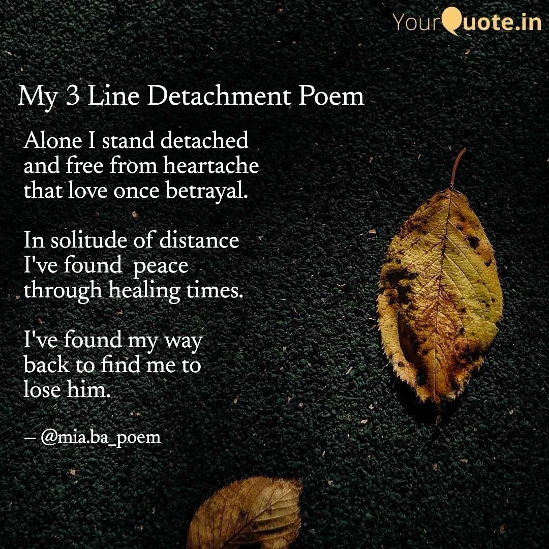 My 3 Line Detachment Poem