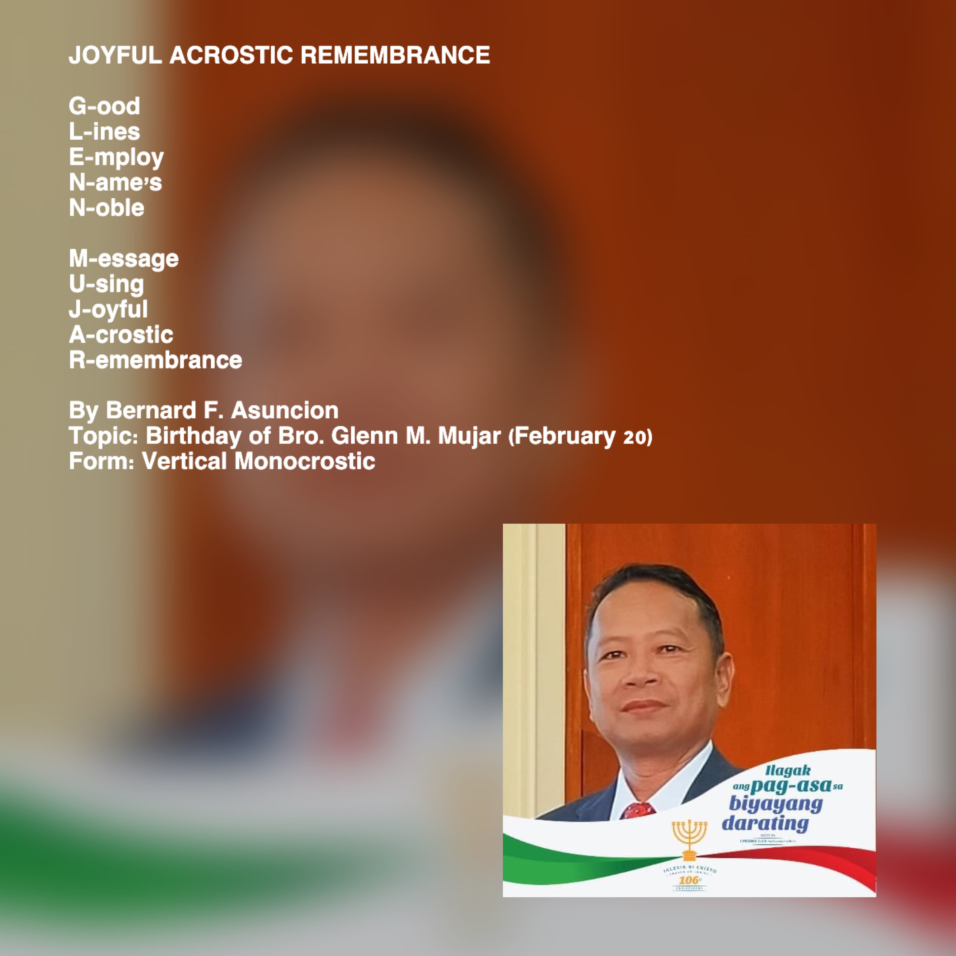 Joyful Acrostic Remembrance