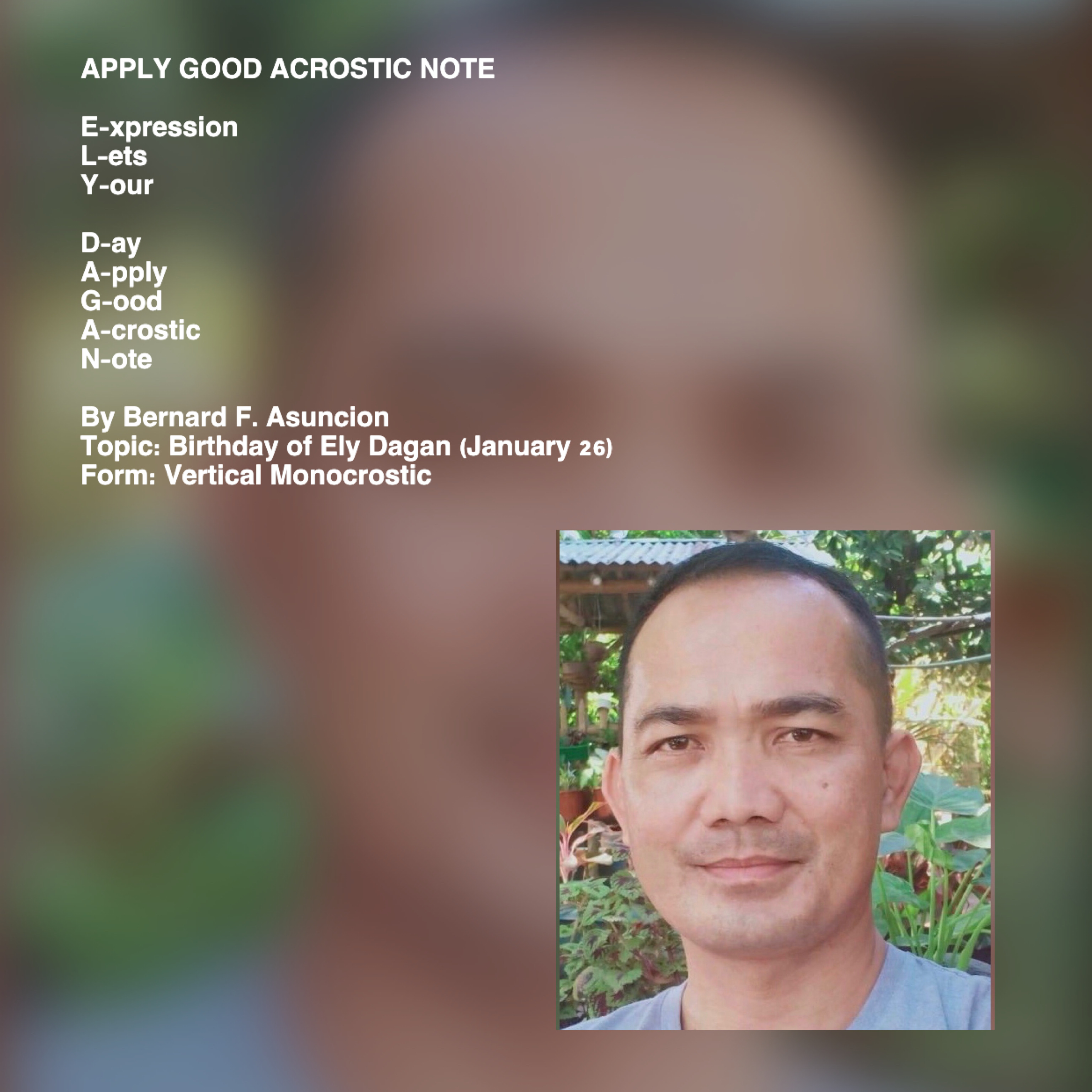 Apply Good Acrostic Note