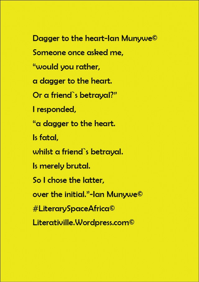 Dagger To The Heart-Ian Munywe