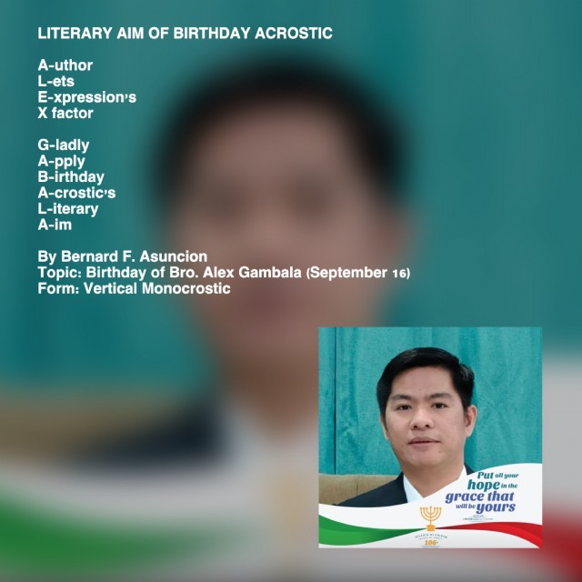 Literary Aim Of Birthday Acrostic