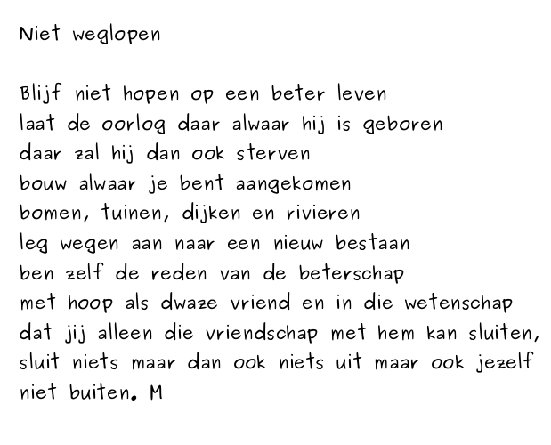 Niet Weglopen