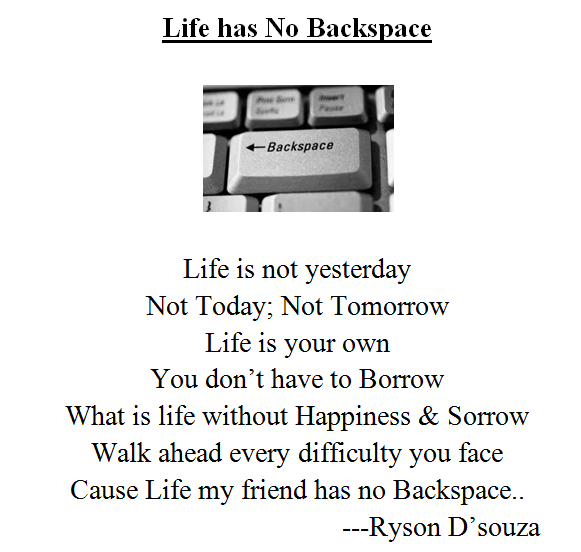 Life Has No Backspace