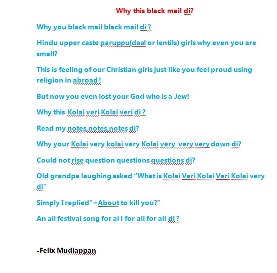 Why This Black Mail Di?