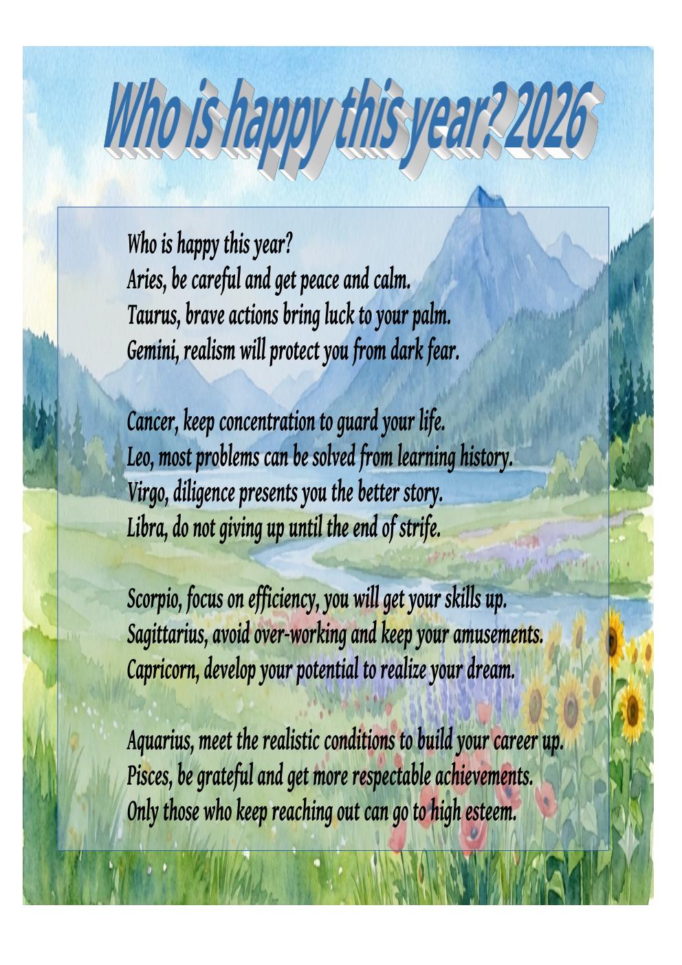 Ho Is Happy This Year? 2026