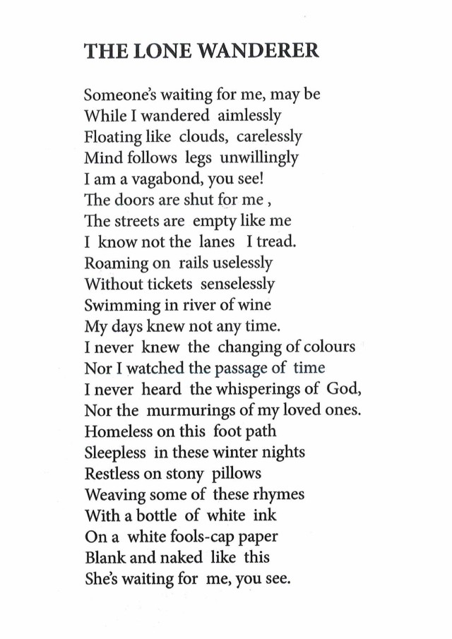 The Lone Wanderer The Lone Wanderer Poem by MANI PURATHAYIL MADHAVAN