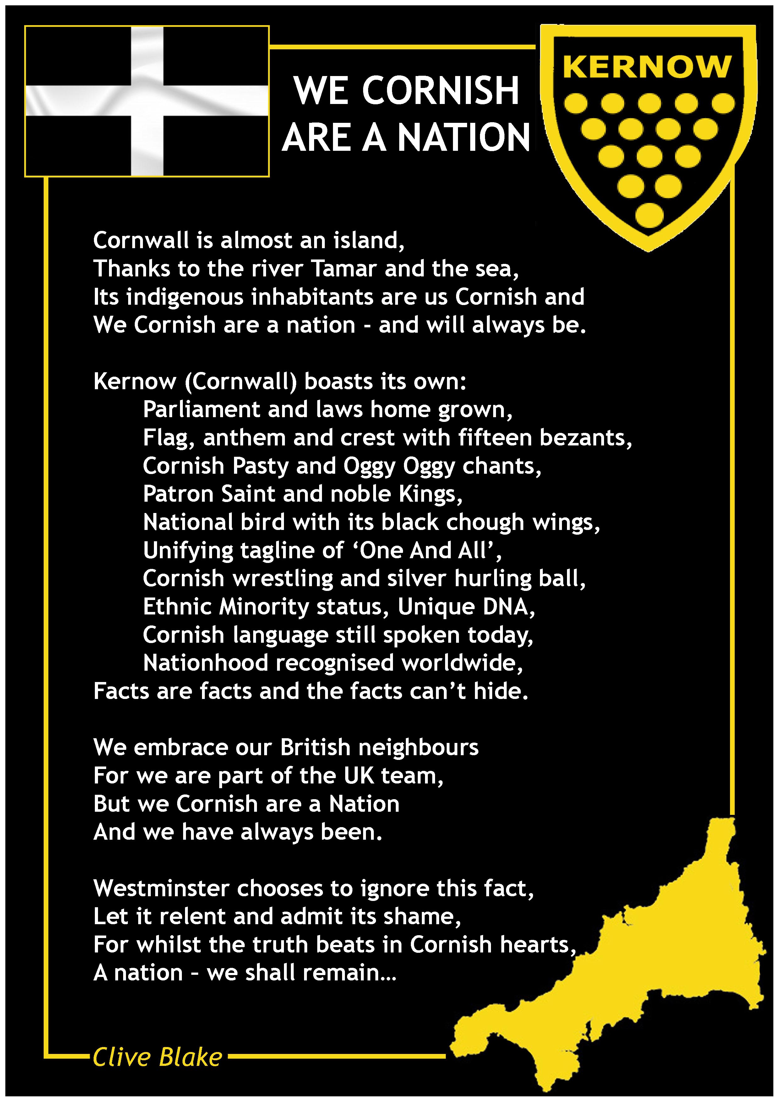 Cornish Poem We Cornish Are A Nation