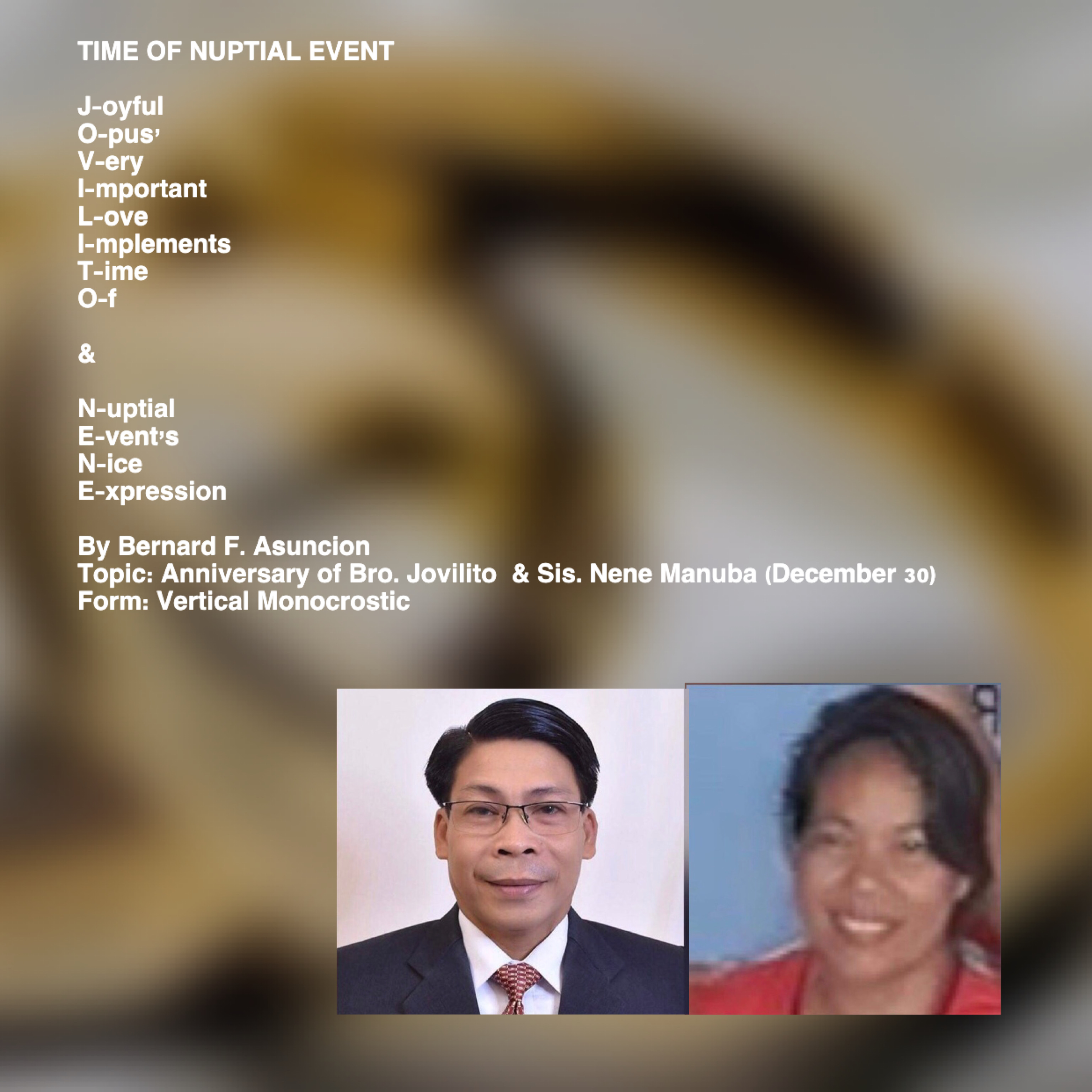 Time Of Nuptial Event