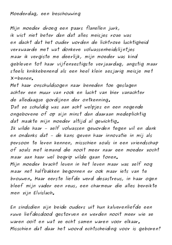 Moederdag, Een Beschouwing