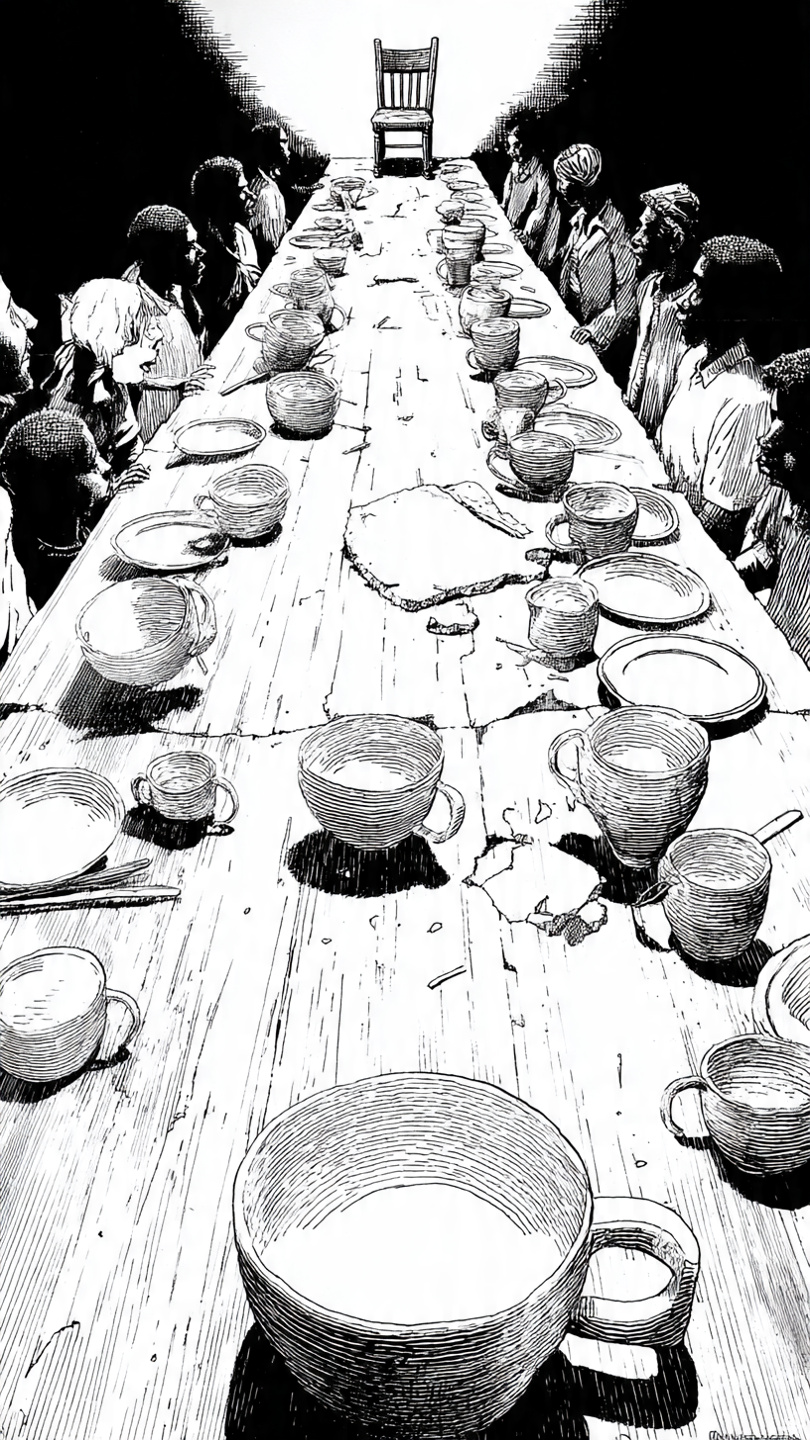 The Table Spread Of Empty Cups