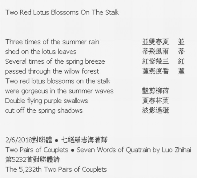 Two Red Lotus Blossoms On The Stalk
