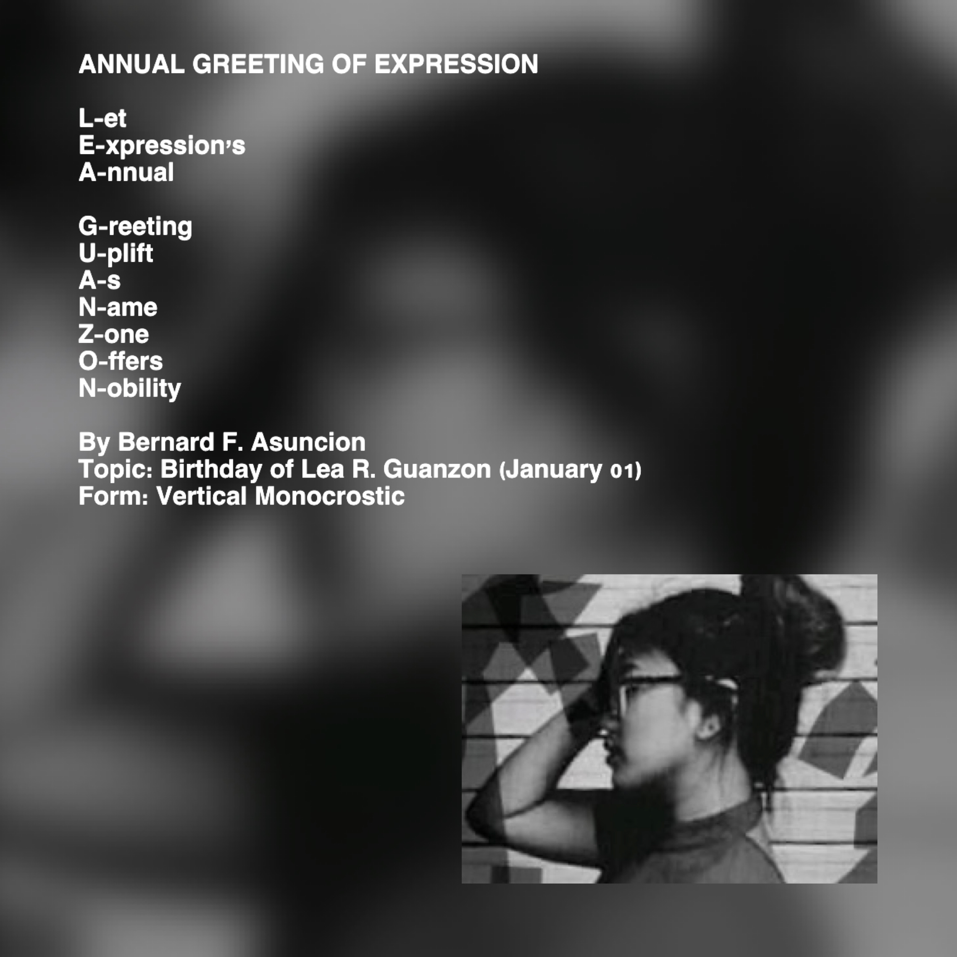 Annual Greeting Of Expression