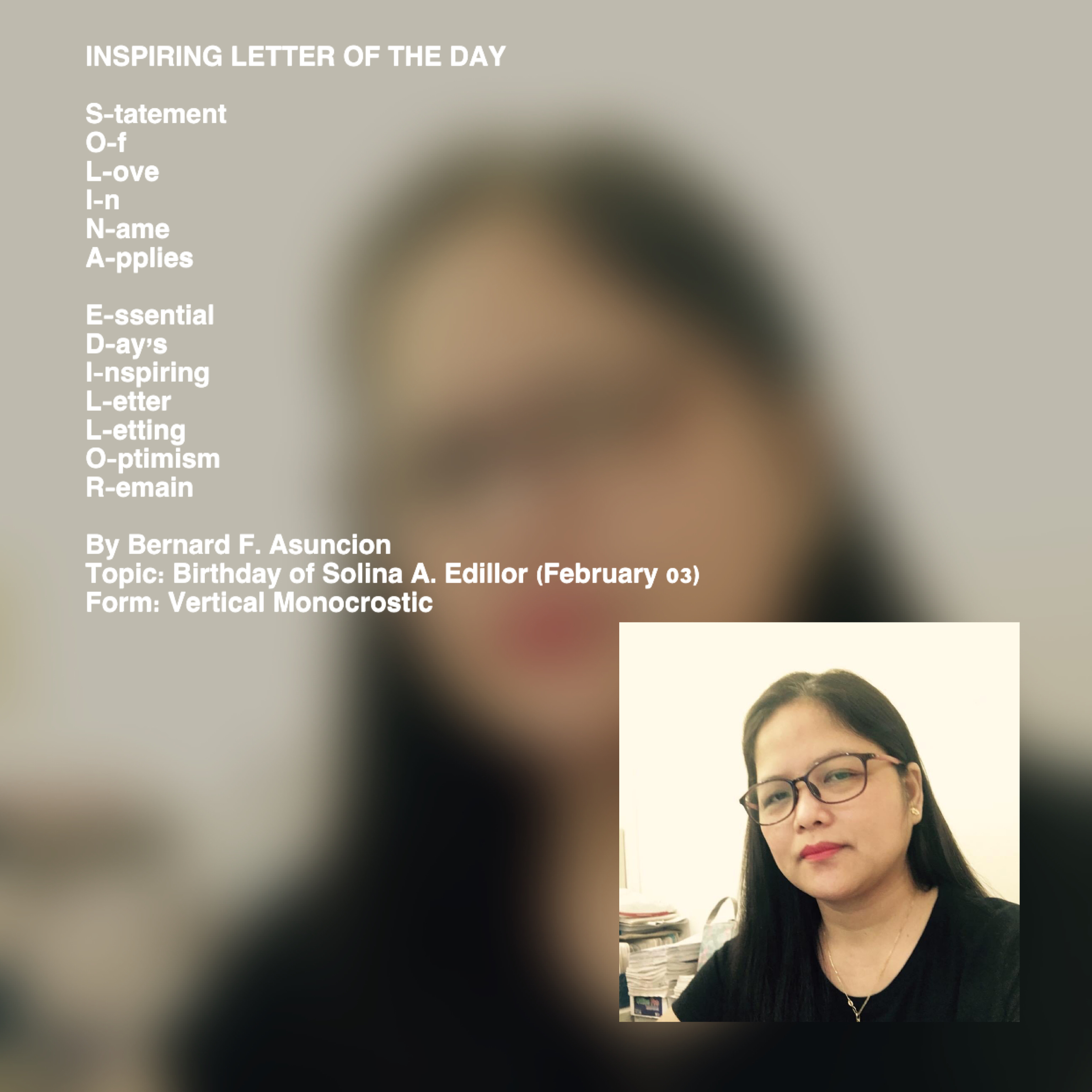 Inspiring Letter Of The Day